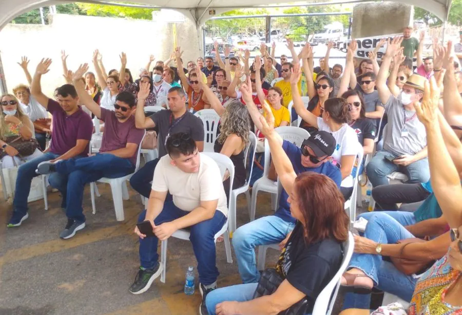 Assembleia do Sinai-RN para discutir greve dos servidores do Detran - Foto: Junior Bizunga / Sinai