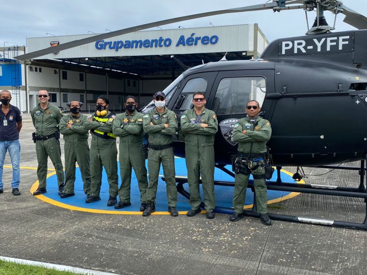 Bombeiros, policiais e o helicóptero Potiguar 01 foram encaminhados para ajudar salvamentos na Bahia. Foto: Governo do RN