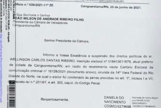 Prefeito e vice de Canguaretama serão afastados nesta sexta-feira (3) - Foto: Reprodução