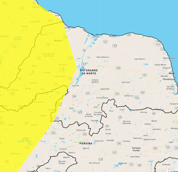 Inmet alerta para chuvas intensas em 56 cidades do RN; veja lista - Foto: Reprodução/Inmet