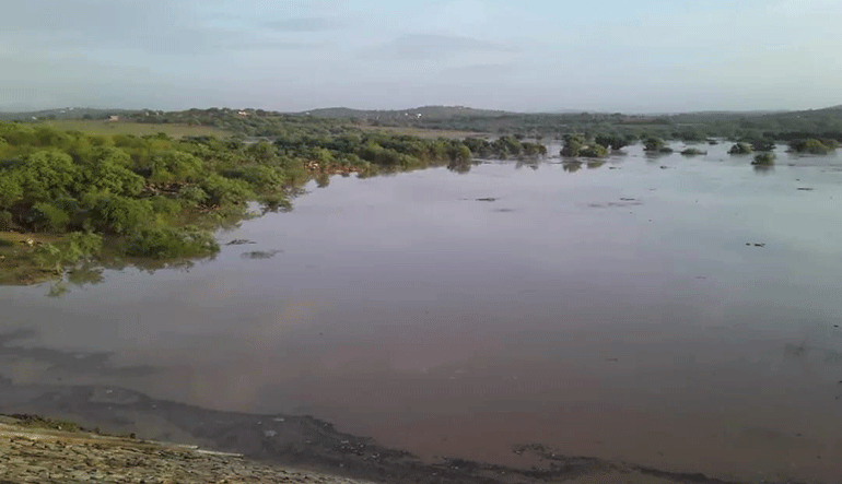 Açude em Santa Cruz recebe águas após 5 anos completamente seco - Foto: Divulgação/Igarn