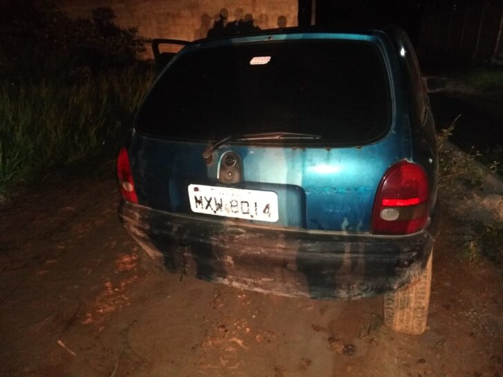 Carro usado pelos bandidos na ação criminosa - Foto: Divulgação PM