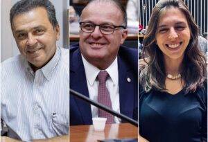 Pré-candidatos Carlos Eduardo (PSD), Paulinho Freire (União Brasil) e Natália Bonavides (PT) - Foto: Reprodução