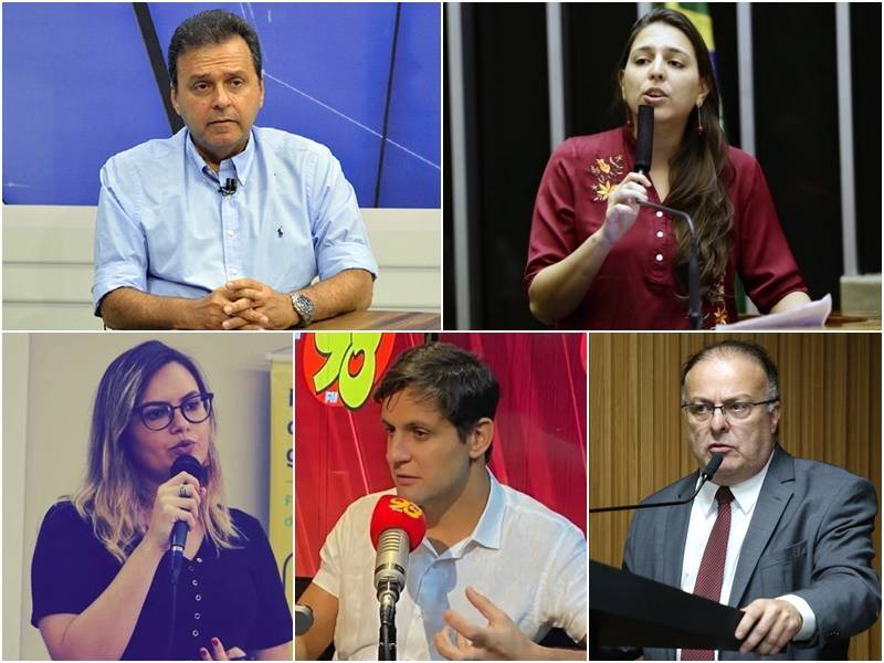 Pré-candidatos à Prefeitura do Natal Carlos Eduardo (PSD), Natália Bonavides (PT), Joanna Guerra (Republicanos), Rafael Motta (PSB) e Paulinho Freire (União Brasil) - Foto: Reprodução