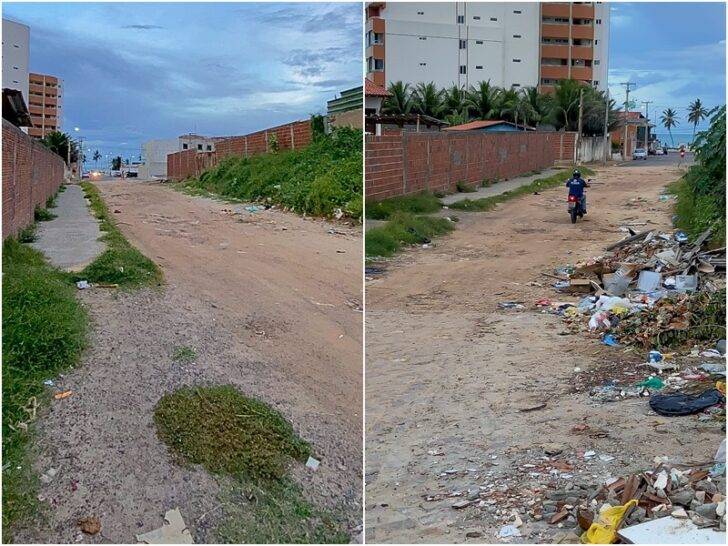 Terreno espremido localizado nas Rocas, na Zona Leste da capital potiguar - Foto: Maps / Reprodução