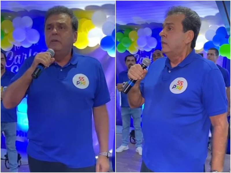 Ex-prefeito Carlos Eduardo Alves (PSD) durante ato com apoiadores neste fim de semana - Foto: Reprodução