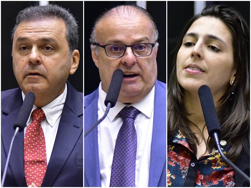 Pré-candidatos Carlos Eduardo (PSD), Paulinho Freire (União Brasil) e Natália Bonavides (PT) - Foto: Agência Câmara