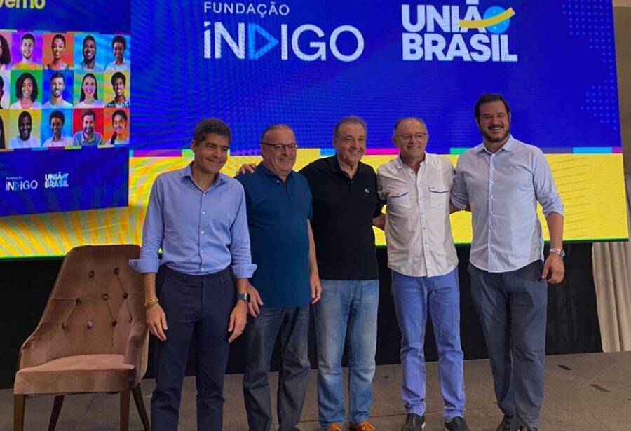 ACM Neto, Paulinho Freire, José Agripino, Benes Leocádio e Antônio Rueda em evento do União Brasil em Natal - Foto: Reprodução