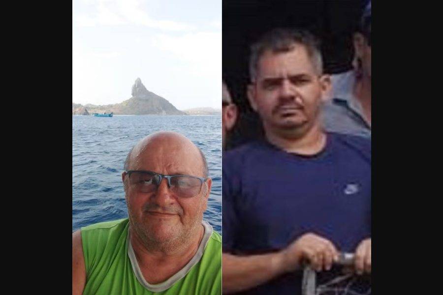 Antônio Rafael Bezerra (camisa verde) e Edriano Gomes de Miranda (camisa azul) estavam no navio que naufragou — Foto: Arquivo pessoal