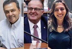 Pré-candidatos Carlos Eduardo (PSD), Paulinho Freire (União Brasil) e Natália Bonavides (PT) - Foto: Reprodução