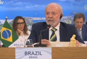 O presidente Luiz Inácio Lula da Silva na abertura da Cúpula do G20. Foto: Reprodução