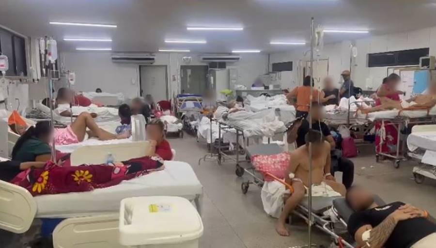 Superlotação em uma das salas do Hospital Walfredo Gurgel - Foto: Sindsaúde / Reprodução