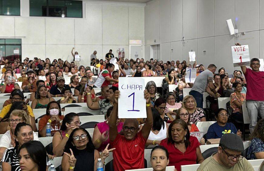 Categoria se reuniu em assembleia nesta quarta-feira (29) em assembleia do Sindsaúde no Cemure - Foto: Sindsaúde / Reprodução