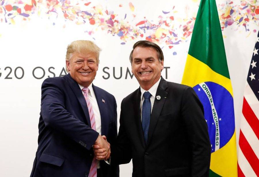 Ex-presidente Jair Bolsonaro e o presidente eleito dos EUA, Donald Trump, em foto de junho de 2019, quando os dois eram presidentes - Foto: Alan Santos / PR