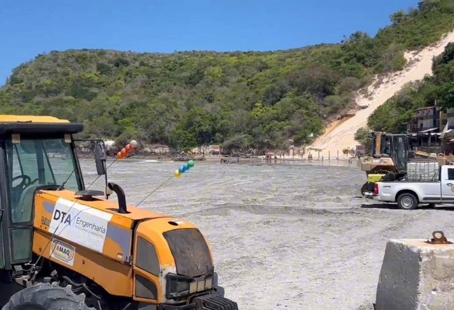 Engorda da Praia de Ponta Negra atinge 95% de conclusão - Foto: Eryka Silva / 98 FM