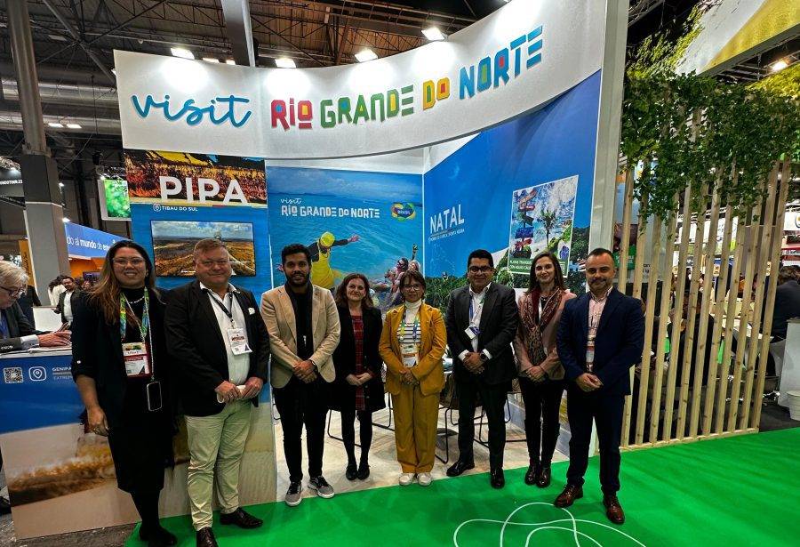 Estande do Rio Grande do Norte montado na Fitur, maior feira de turismo do mundo, em Madri (Espanha) - Foto: Governo do RN / Reprodução