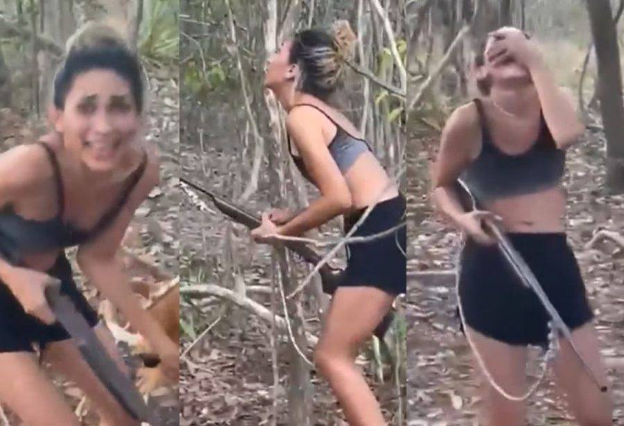 Mulher matou onça e comemorou crime em vídeo nas redes sociais - Foto: Reprodução