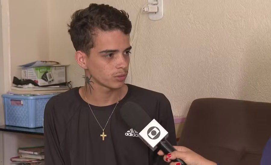 Gustavo Ferreira, de 20 anos, preso por não pagar pensão alimentícia não tem filhos — Foto: TV Globo/Reprodução