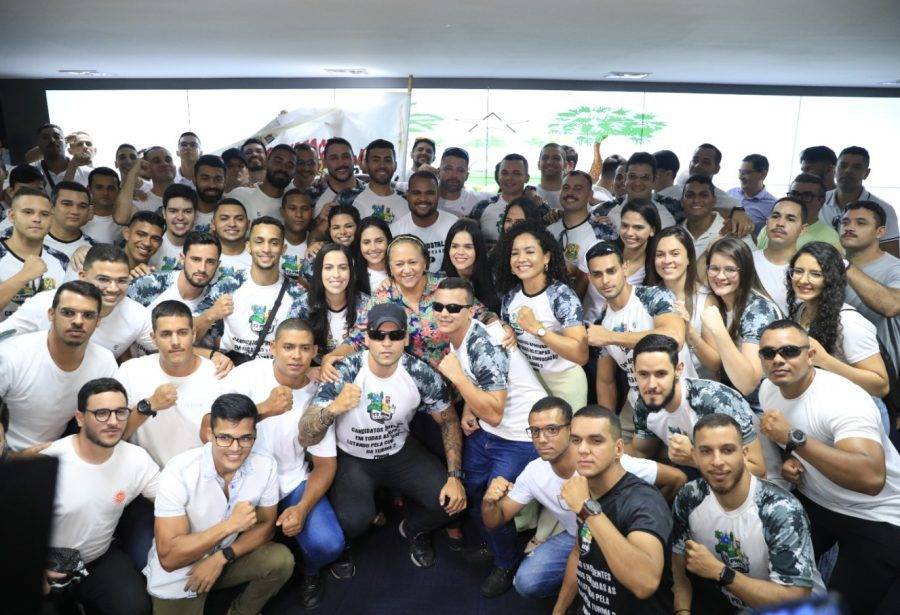 Novos soldados da Polícia Militar do RN em ato com a governadora Fátima Bezerra (PT) - Foto: Carmem Felix / Governo do RN