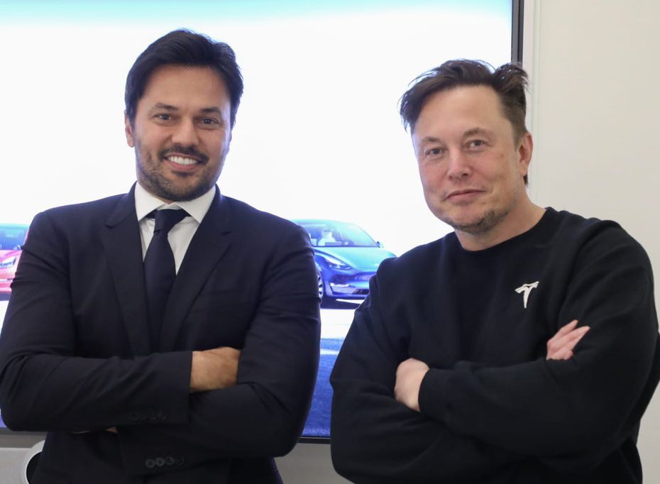 Fábio Faria e Elon Musk em encontro que ocorreu nesta segunda-feira (15) - Foto: Reprodução/Twitter