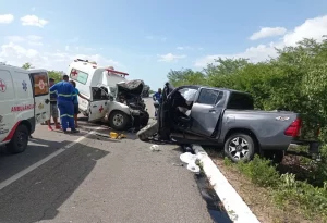 Colisão aconteceu nesta quinta em Mossoró — Foto: Divulgação/PRF