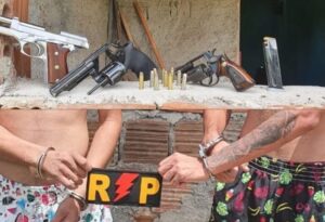 Suspeitos são presos por porte de arma e confessam planejar “morte de inimigo” no RN - Foto: Reporudção/PM