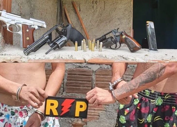 Suspeitos são presos por porte de arma e confessam planejar “morte de inimigo” no RN - Foto: Reporudção/PM