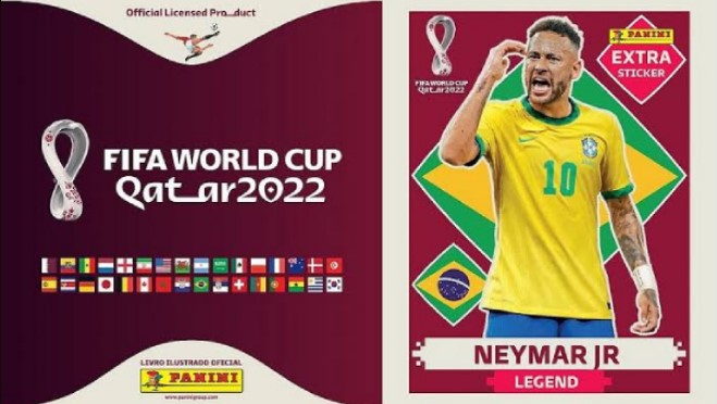 Figurinha do álbum da Copa do Mundo do Qatar 2022, NEYMAR JR EXTRA LEGEND  GOLD