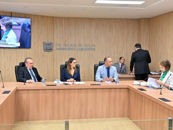 Deputados em reunião da Comissão de Administração da Assembleia Legislativa nesta quarta-feira (13) - Foto: João Gilberto / ALRN