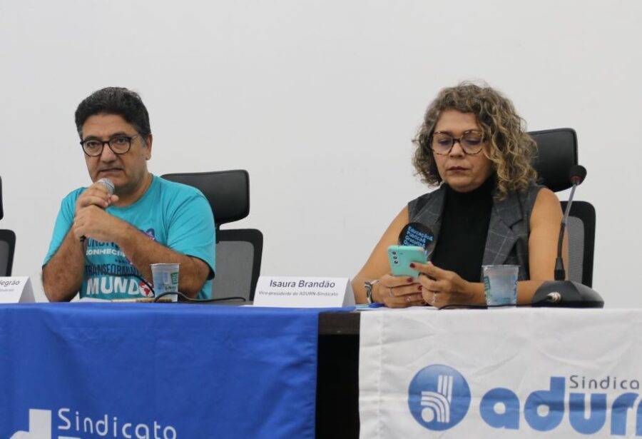 Presidente e vice do Adurn-Sindicato, Oswaldo Negrão e Isaura Brandão - Foto: Reprodução