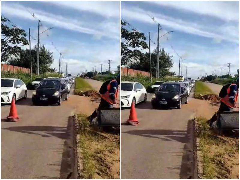 Cratera na Avenida Olavo Montenegro foi fechada 24 horas depois de ser aberta - Foto: Reprodução