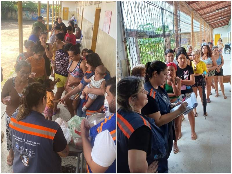 Famílias desabrigadas em Natal estão recebendo assistência em escola da Zona Norte - Foto: Reprodução