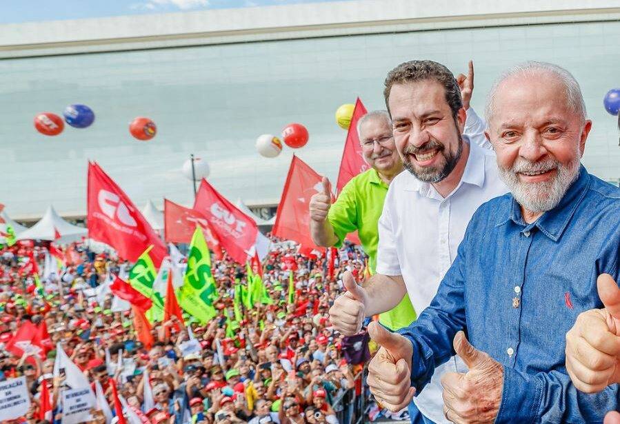 Presidente Lula com deputado Ricardo Boulos em ato no 1º de Maio -