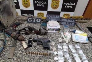 Materiais apreendidos na operação da polícia