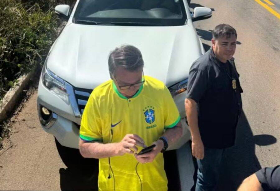 Jair Bolsonaro em bloqueio no Pará — Foto: Reprodução/Redes Sociais