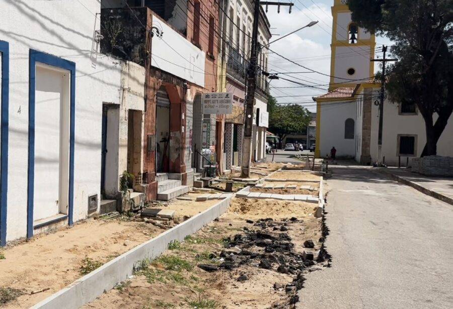 Trecho de obra da Rua João Pessoa foi embargado em Natal - Foto: Reprodução