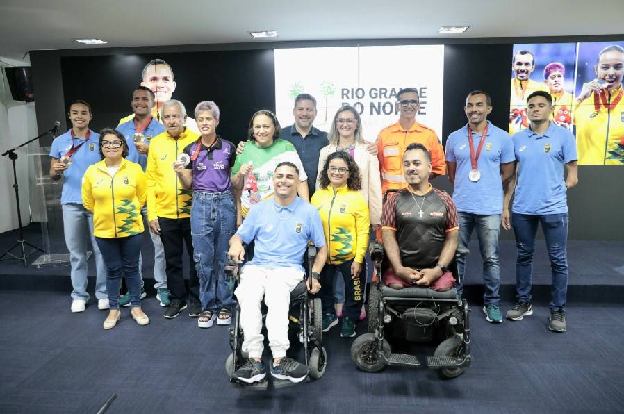 A governadora Fátima Bezerra celebrou a conquista de toda a delegação brasileira. - Foto: Carmem Felix - Assecom/RN