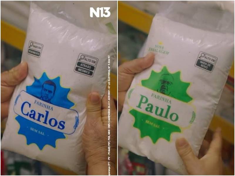 Campanha de Natália Bonavides compara Carlos Eduardo e Paulinho Freire a sacos de farinha - Foto: Reprodução