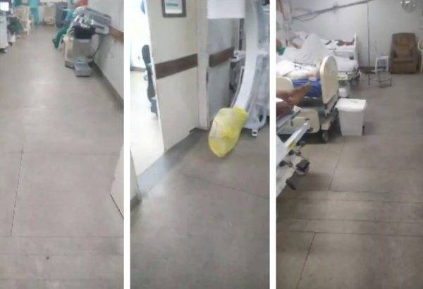 Um vídeo divulgado pela Inter TV Cabugi mostra a lotação da unidade, com pacientes deitados nas salas do centro cirúrgico. Foto: Reprodução